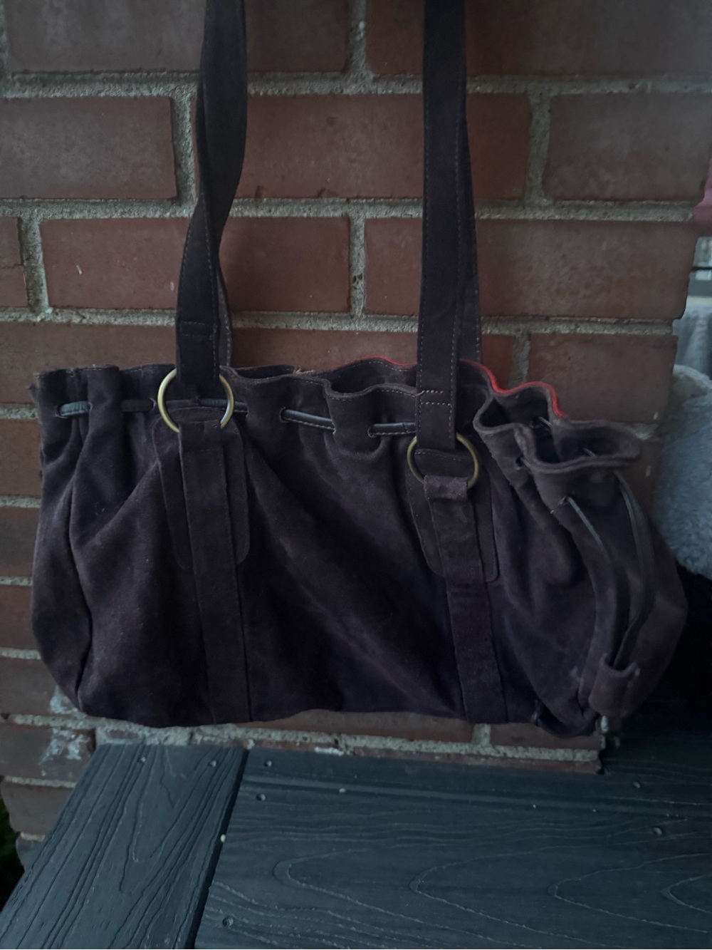 Boho Artisan Vintage Suede Patchwork  Bag One of a Kind Detail Boho Western - Picture 6 of 8